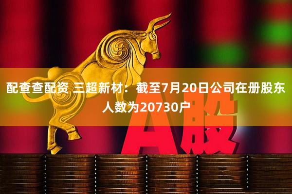 配查查配资 三超新材：截至7月20日公司在册股东人数为20730户